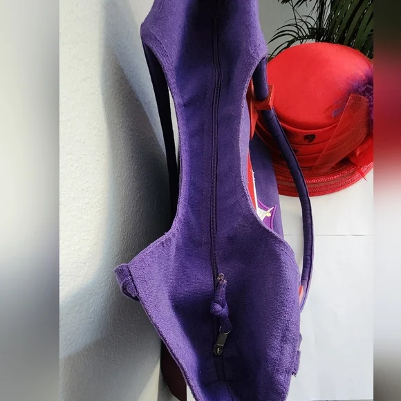 Get Lucky / Purple / Red Hat Lady/ Purse / Tote & Red Feather Hat w/Heart Gems - Picture 7 of 16